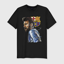 Футболка slim-fit Lionel Messi Barcelona Argentina Striker, цвет: черный