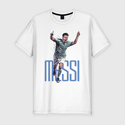 Футболка slim-fit Lionel Messi Barcelona Argentina Striker!, цвет: белый