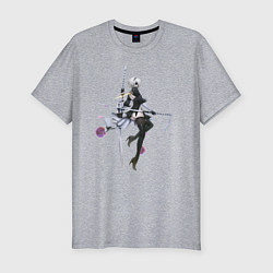 Футболка slim-fit 2B Nier, цвет: меланж