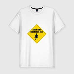 Футболка slim-fit Attention! Sysadmin is here!, цвет: белый