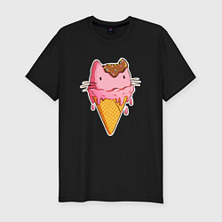 Футболка slim-fit Cat Ice Cream, цвет: черный