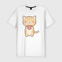 Футболка slim-fit Love Cat, цвет: белый