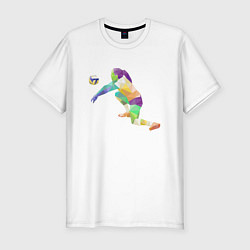 Футболка slim-fit Volleyball Girl, цвет: белый