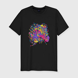 Футболка slim-fit Мысли наружу, цвет: черный
