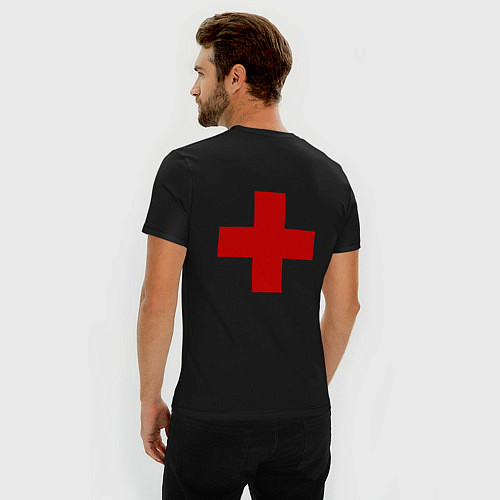 Мужская slim-футболка Hospital BIG / Черный – фото 4