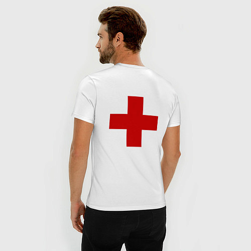 Мужская slim-футболка Hospital BIG / Белый – фото 4
