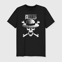Футболка slim-fit Пираты Соломенной Шляпы One Piece, цвет: черный