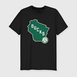 Футболка slim-fit Bucks Map, цвет: черный