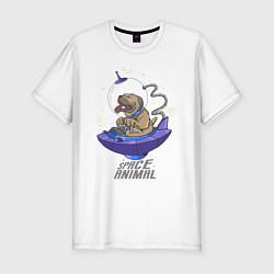 Футболка slim-fit Space Animal, цвет: белый