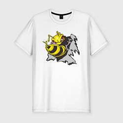 Футболка slim-fit Оса 3D, цвет: белый