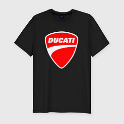 Футболка slim-fit DUCATI ДУКАТИ ЭМБЛЕМА, цвет: черный