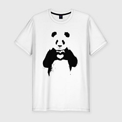 Футболка slim-fit ПАНДА ЛАЙК ЛЮБОВЬ PANDA LOVE, цвет: белый