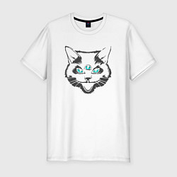 Футболка slim-fit Angry Cat, цвет: белый