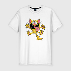 Футболка slim-fit Crazy Cat, цвет: белый