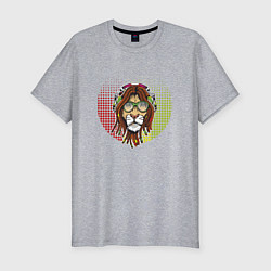 Футболка slim-fit Reggae Lion, цвет: меланж