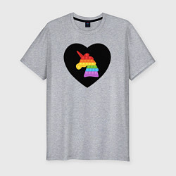 Футболка slim-fit Pop It - Unicorn - Heart, цвет: меланж