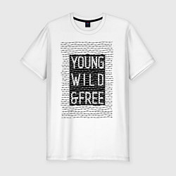 Футболка slim-fit YOUNG WILD &FREE, цвет: белый