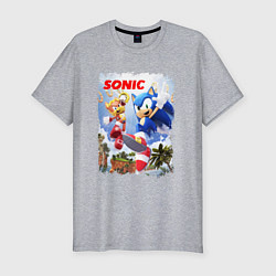 Футболка slim-fit SONIC СОНИК Z, цвет: меланж