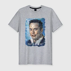 Футболка slim-fit Elon Musk, Space X, цвет: меланж