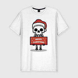 Футболка slim-fit Merry Christmas joke, цвет: белый