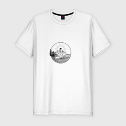 Мужская slim-футболка На краю Земли