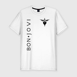 Футболка slim-fit BON JOVI БОН ДЖОВИ ЛОГО, цвет: белый