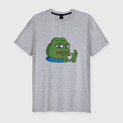 Футболка slim-fit Pepe love пепе лов, цвет: меланж