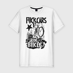 Футболка slim-fit Fuck cars, цвет: белый