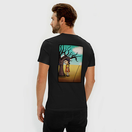 Мужская slim-футболка Игра сахарные соты Squid Game / Черный – фото 4