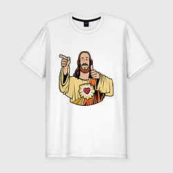 Футболка slim-fit Dogma - smile Jesus like, цвет: белый