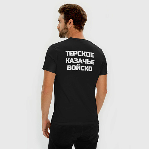 Мужская slim-футболка Терское КазВ с Эмблемой / Черный – фото 4