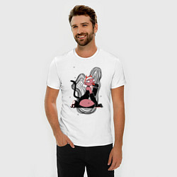 Футболка slim-fit Halloween devil kitty girl 2021, цвет: белый — фото 2