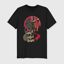 Футболка slim-fit Raven on the skull, цвет: черный