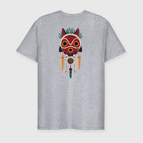 Мужская slim-футболка Princеss mononoke / Меланж – фото 2