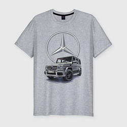 Футболка slim-fit Mercedes Gelendwagen G63 AMG G-class G400d, цвет: меланж