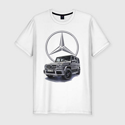 Футболка slim-fit Mercedes Gelendwagen G63 AMG G-class G400d, цвет: белый