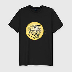 Футболка slim-fit Тигр на новогоднем шарике, цвет: черный