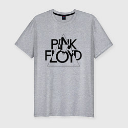 Мужская slim-футболка PINK FLOYD LOGO ПИНК ФЛОЙД