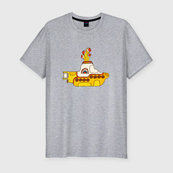 Футболка slim-fit The Beatles Yellow Submarine в дудл стиле, цвет: меланж