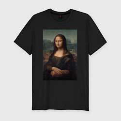 Футболка slim-fit Леонардо да Винчи Мона Лиза дель Джокондо 1503-150, цвет: черный
