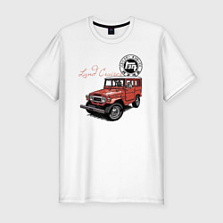 Футболка slim-fit Toyota Land Cruiser Retro, цвет: белый