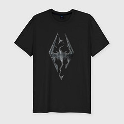 Футболка slim-fit СКАЙРИМ ЛОГО SKYRIM LOGO, цвет: черный