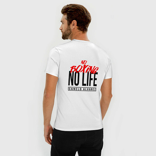 Мужская slim-футболка No boxing No Life / Белый – фото 4