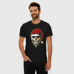 Футболка slim-fit Santa Skull, цвет: черный — фото 2