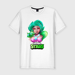 Футболка slim-fit ЛОЛА рисунок brawlstars, цвет: белый