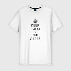 Футболка slim-fit Keep Calm no one cares, цвет: белый