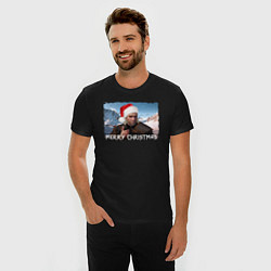 Футболка slim-fit Ведьмак merry christmas, цвет: черный — фото 2