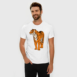 Футболка slim-fit Гордый независимый тигр, цвет: белый — фото 2