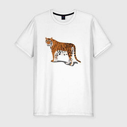 Мужская slim-футболка Тигр Tiger в полный рост