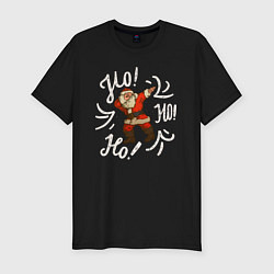 Футболка slim-fit Santa Ho Ho Ho, цвет: черный